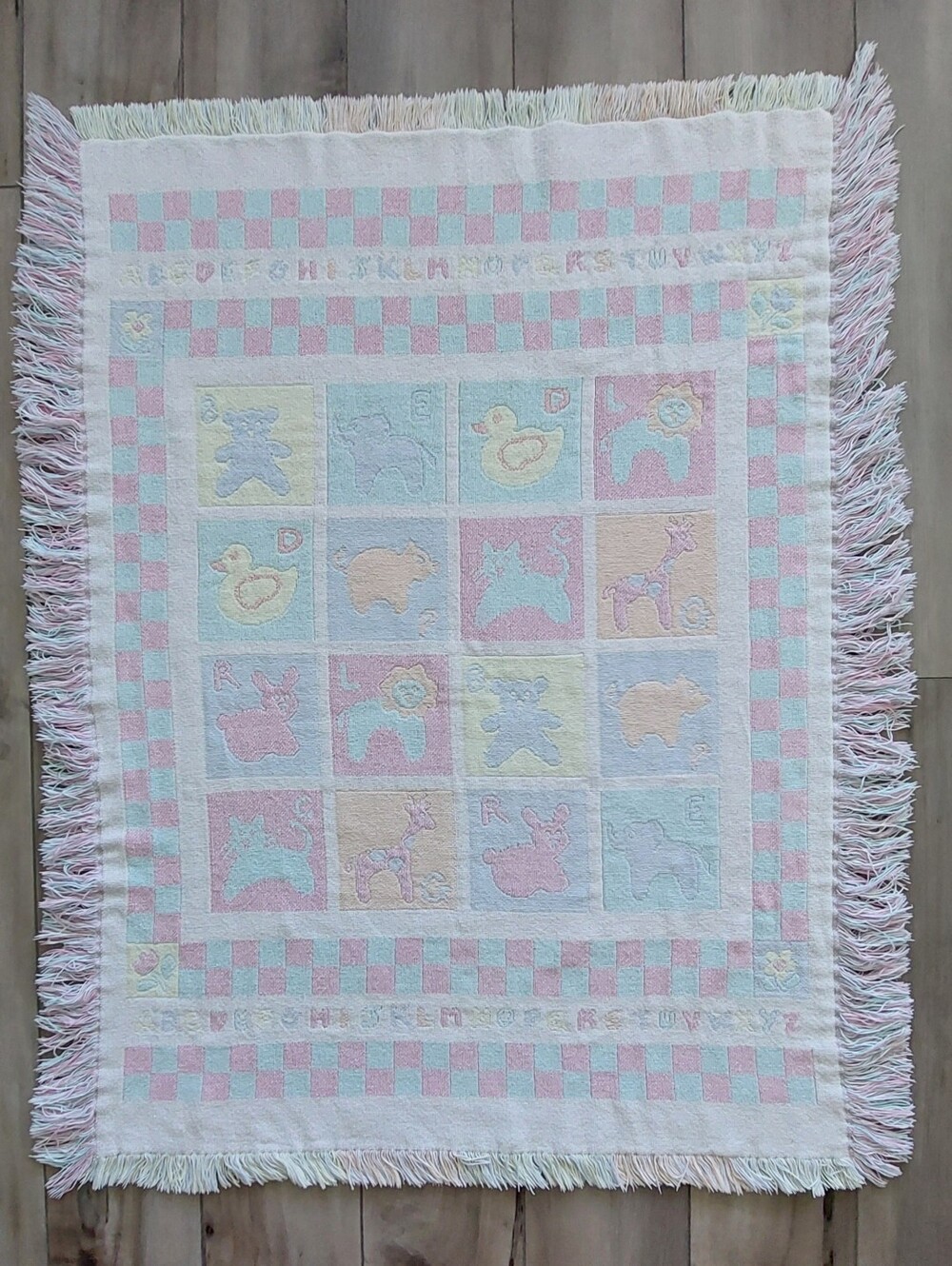 Vintage Baby Throw Blanket Woven Tapestry